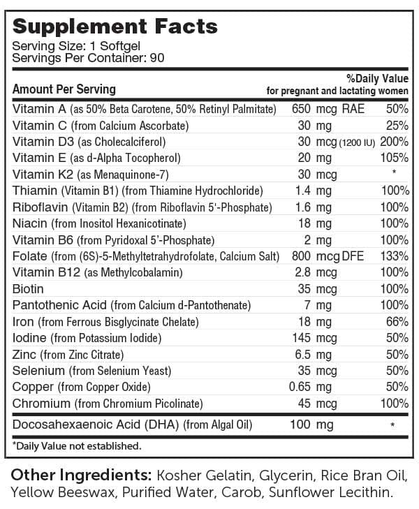 Advanced Nutrition By Zahler Mighty Mini Prenatal + DHA