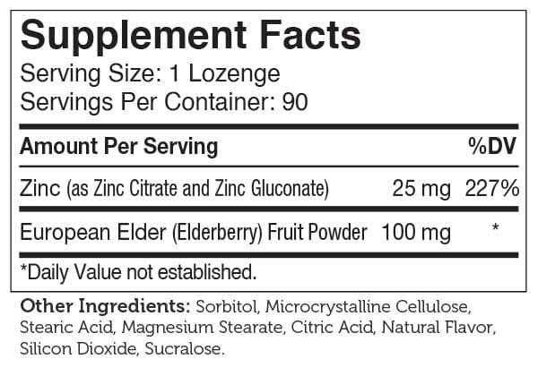 Advanced Nutrition By Zahler Zinc + Elderberry Lozenges