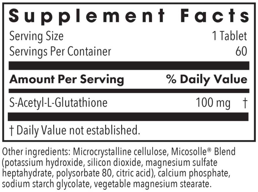 Allergy Research Group Acetyl-Glutathione 100 mg