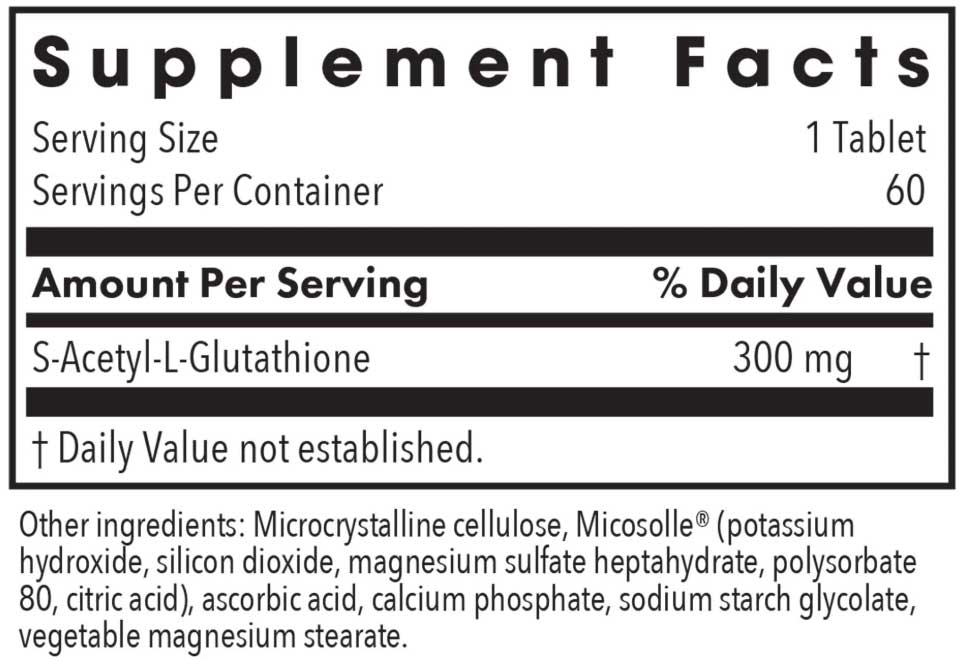 Allergy Research Group Acetyl-Glutathione 300 mg