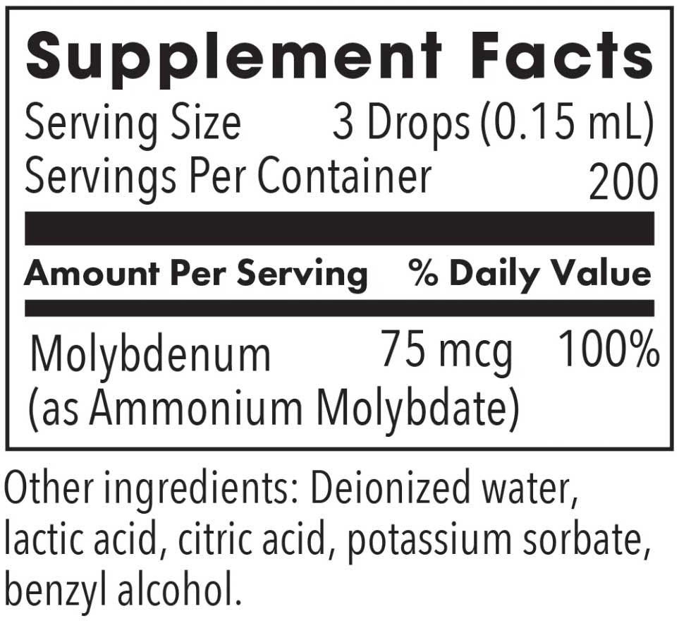 Allergy Research Group Liquid Molybdenum