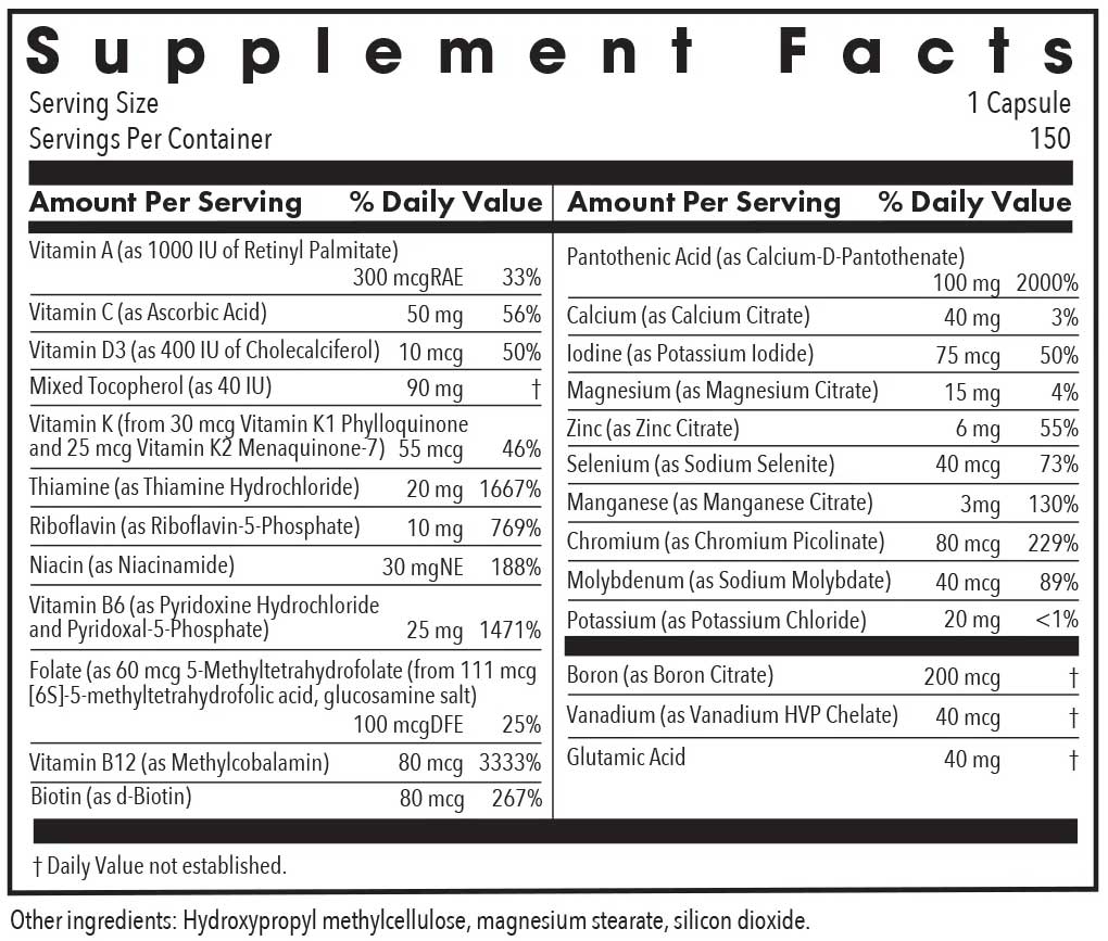 Allergy Research Group Multi-Vi-Min without Copper & Iron