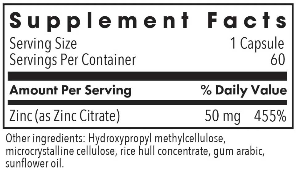 Allergy Research Group Zinc Citrate 50