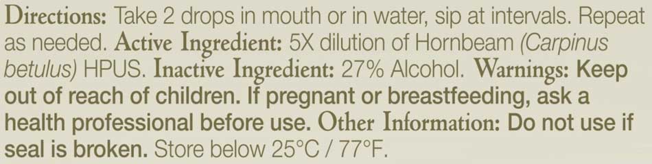 Bach Flower Remedies Hornbeam