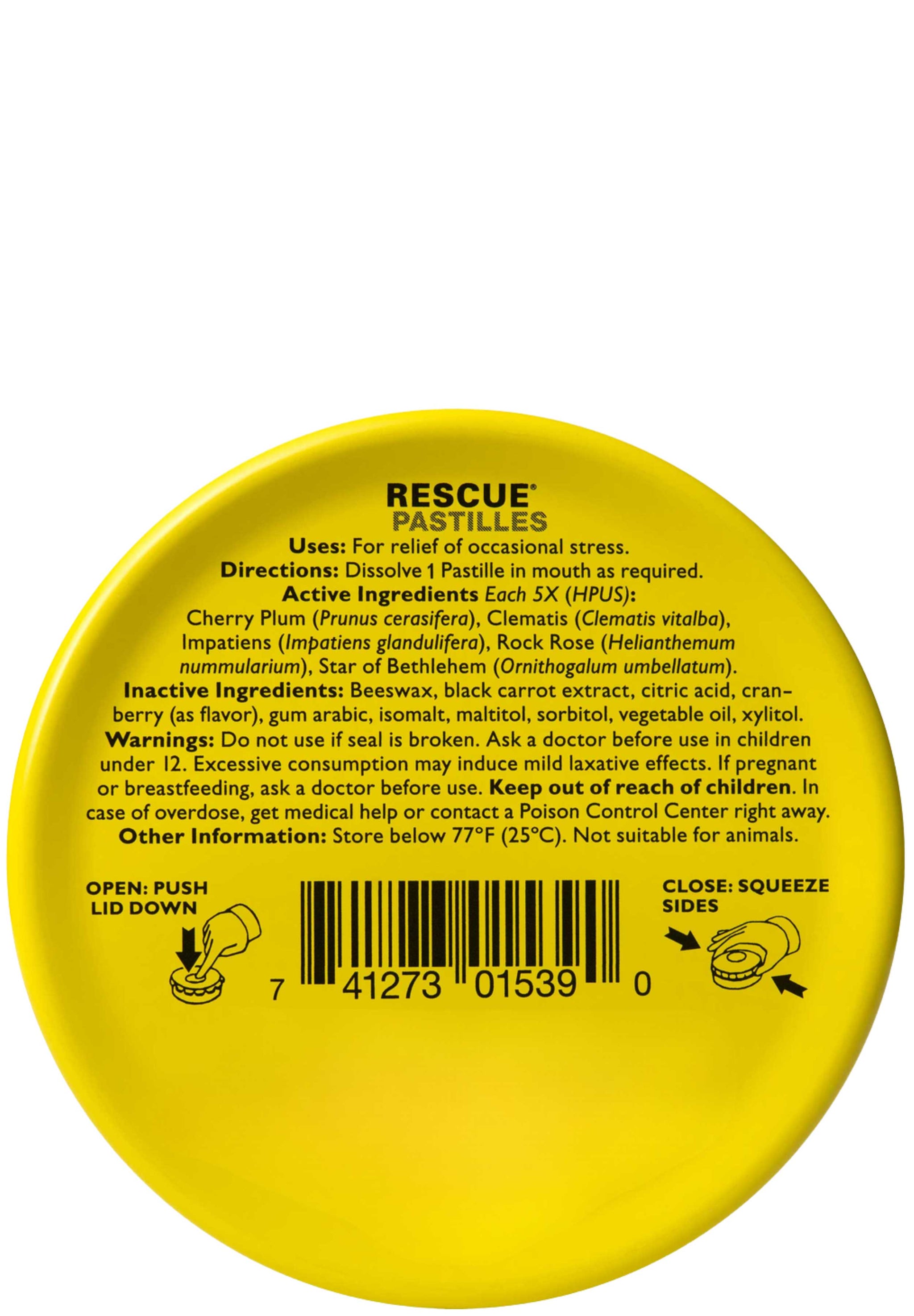 Bach Flower Remedies Rescue Pastilles Cranberry