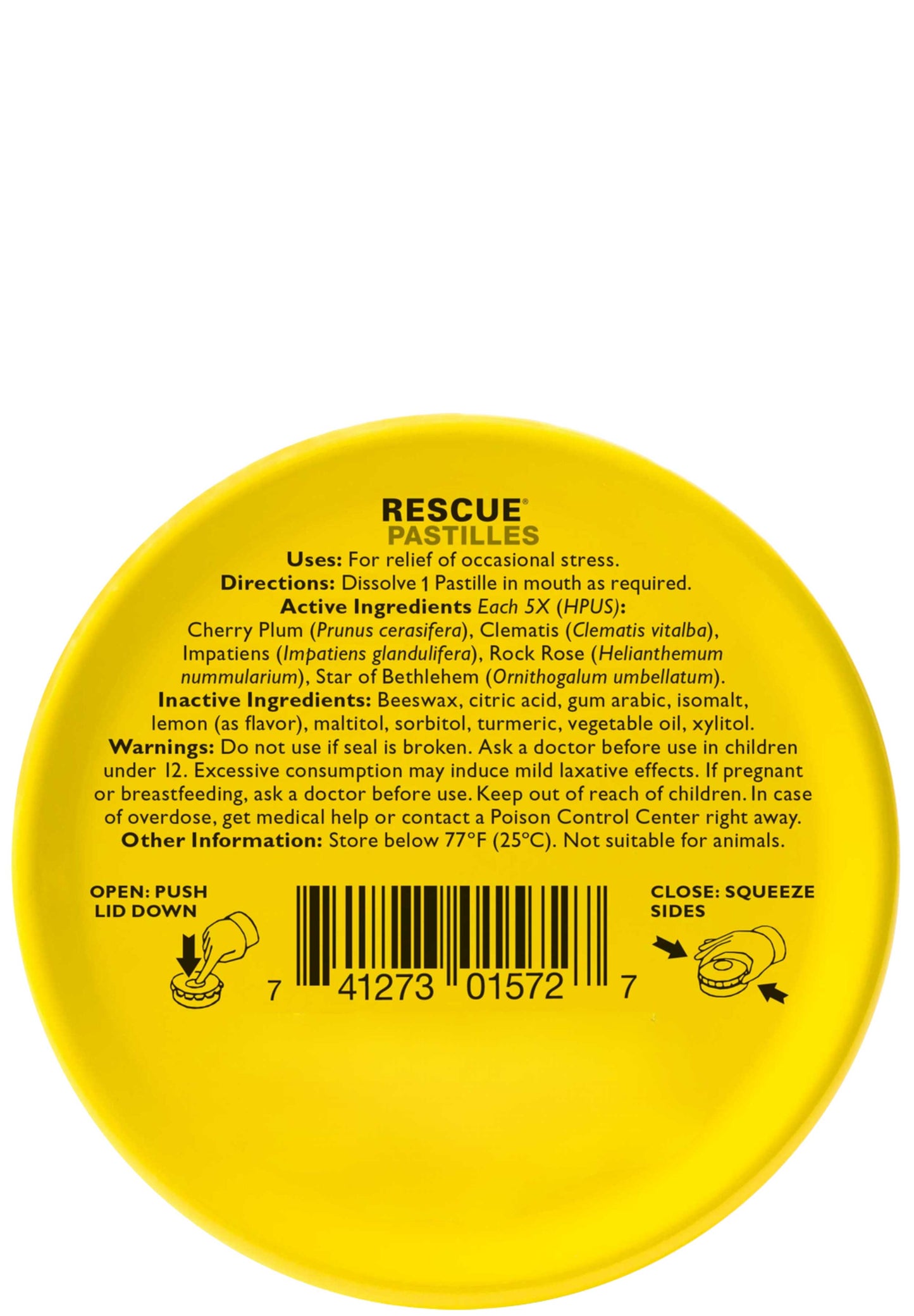 Bach Flower Remedies Rescue Pastilles Lemon