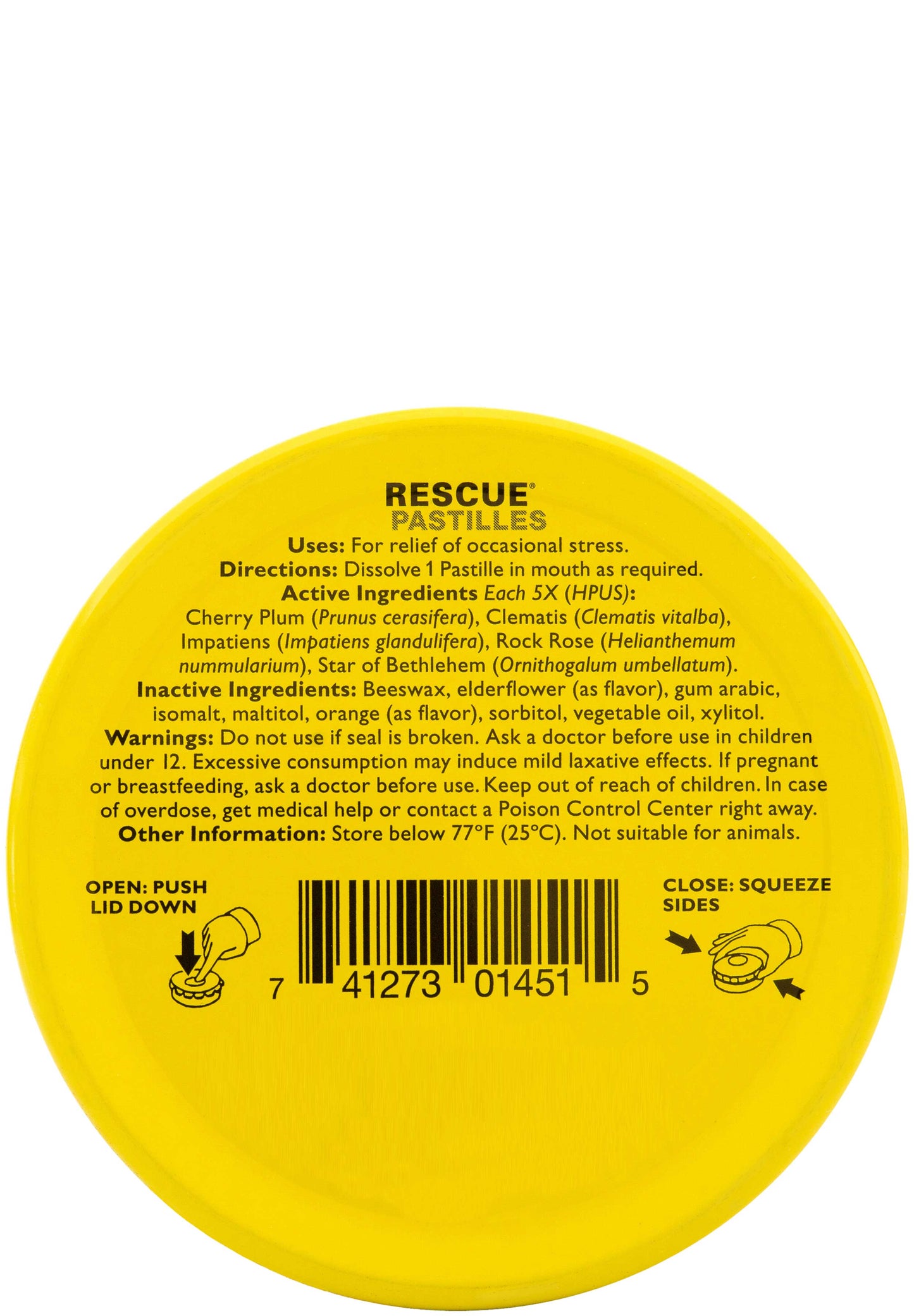 Bach Flower Remedies Rescue Pastilles Orange and Elderflower