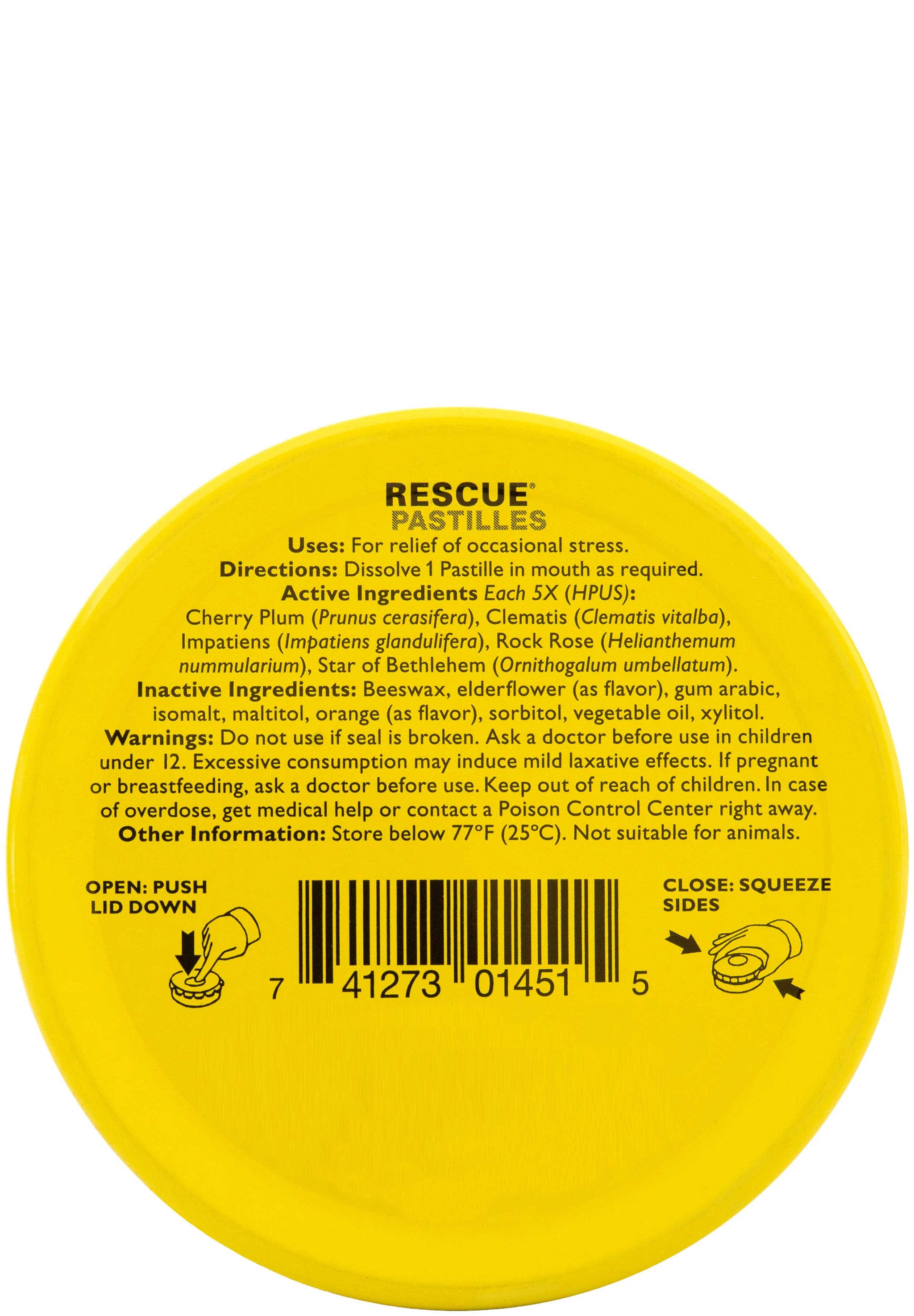 Bach Flower Remedies Rescue Pastilles Orange and Elderflower