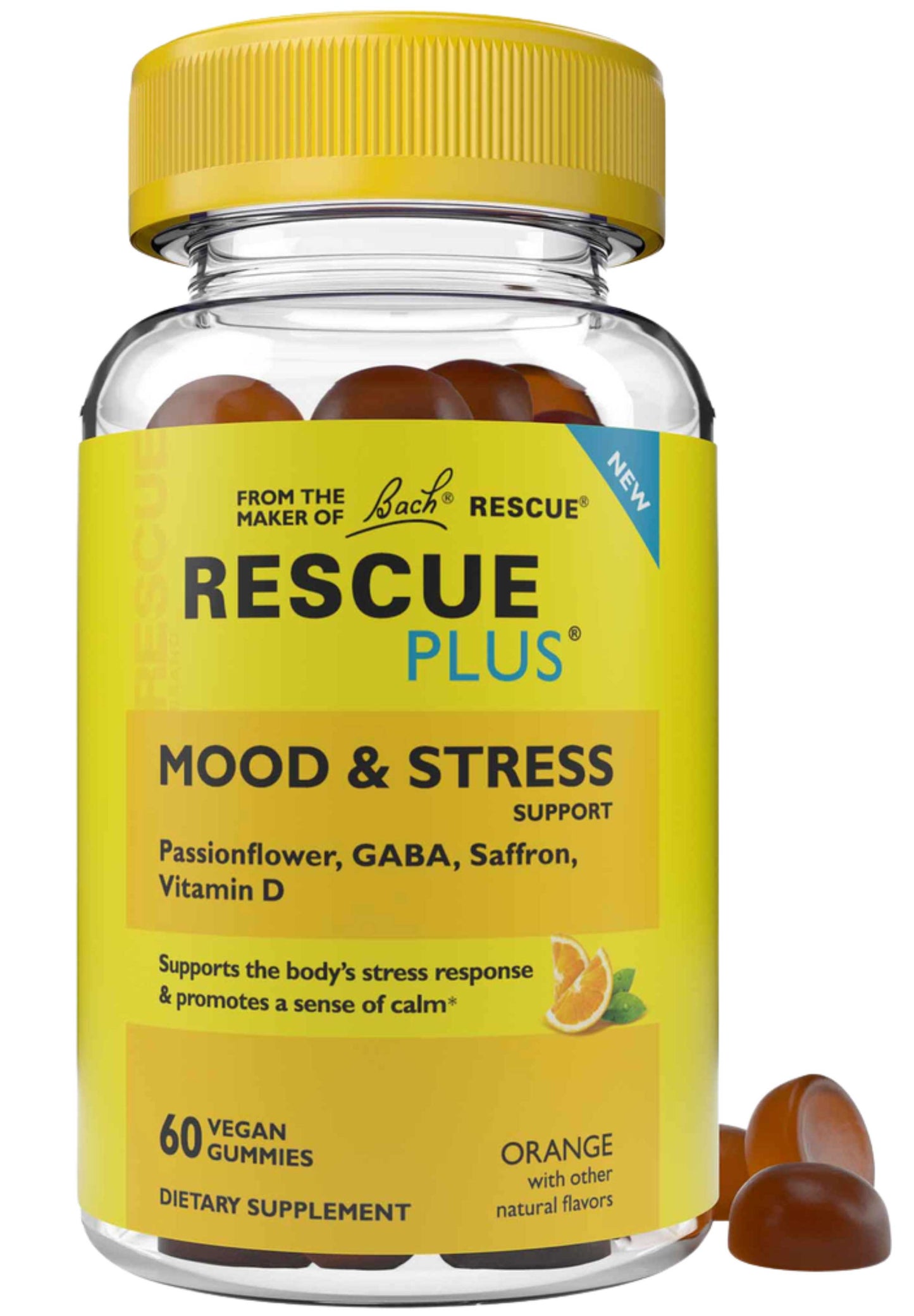 Bach Flower Remedies Rescue Plus Mood & Stress Support Gummies