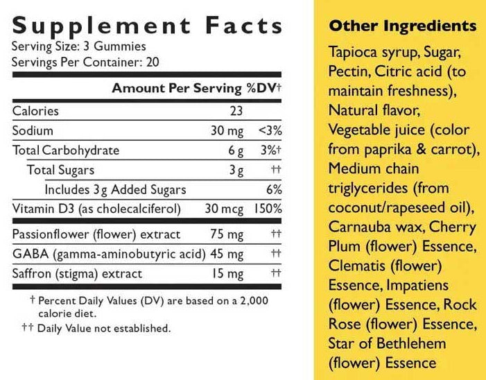 Bach Flower Remedies Rescue Plus Mood & Stress Support Gummies