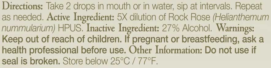 Bach Flower Remedies Rock Rose