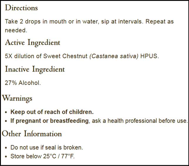 Bach Flower Remedies Sweet Chestnut