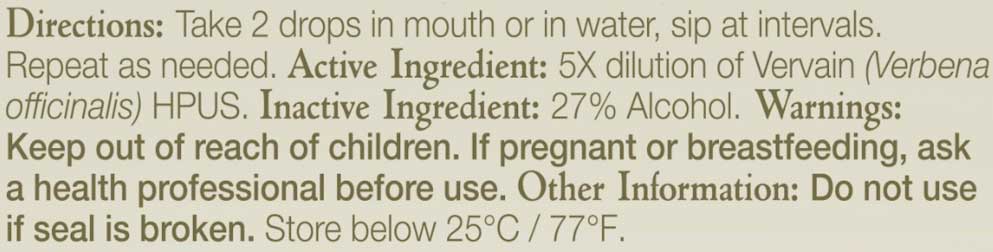 Bach Flower Remedies Vervain