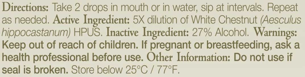 Bach Flower Remedies White Chestnut