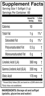 Barlean's Organic Oils Borage Oil 1000 mg Softgels