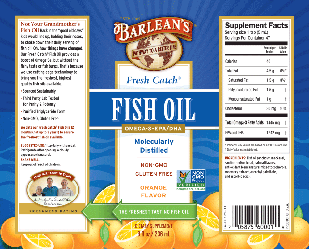 Barlean's Organic Oils Fresh Catch® Orange Flavor Fish Oil