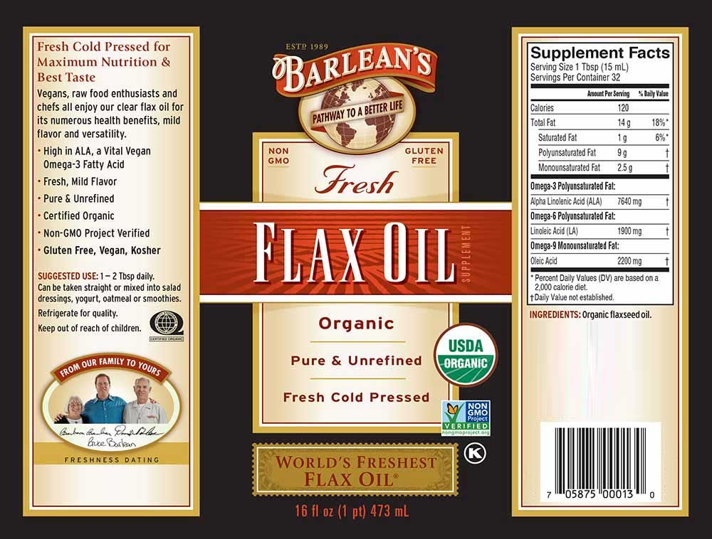 Barlean's Organic Oils Fresh Flax Oil Organic