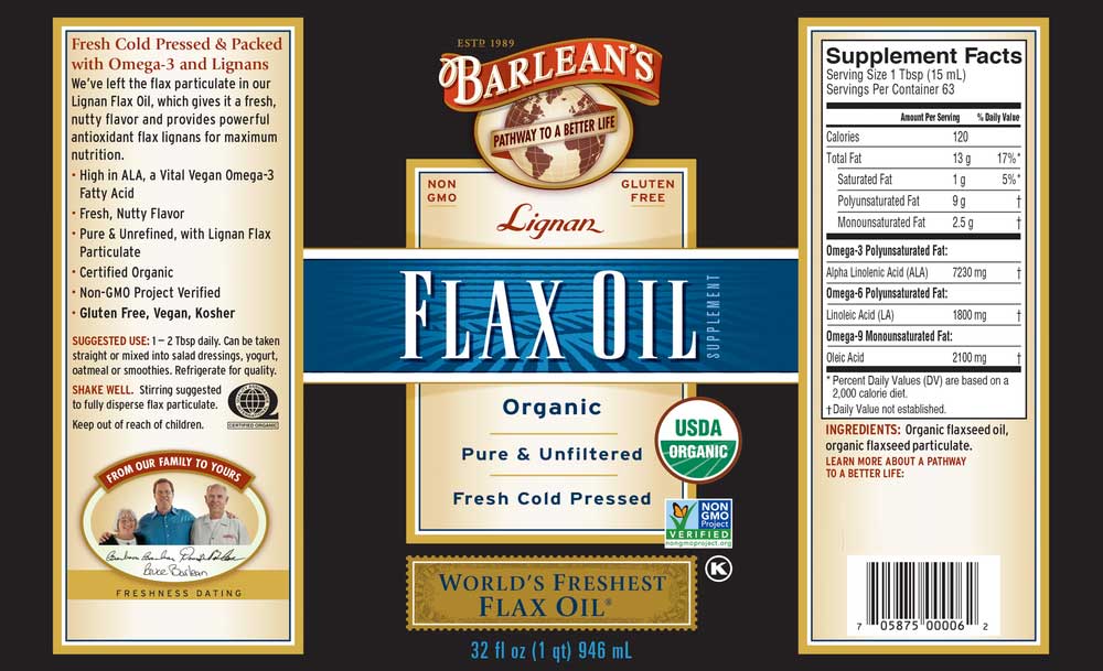 Barlean's Organic Oils Lignan Flax Oil