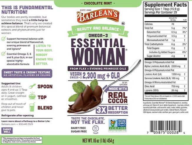 Barlean's Organic Oils Seriously Delicious™ Essential Woman® Chocolate Mint