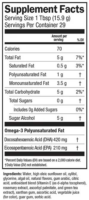 Barlean's Organic Oils Seriously Delicious Omega-3 from Algae Oil Pink Lemonade