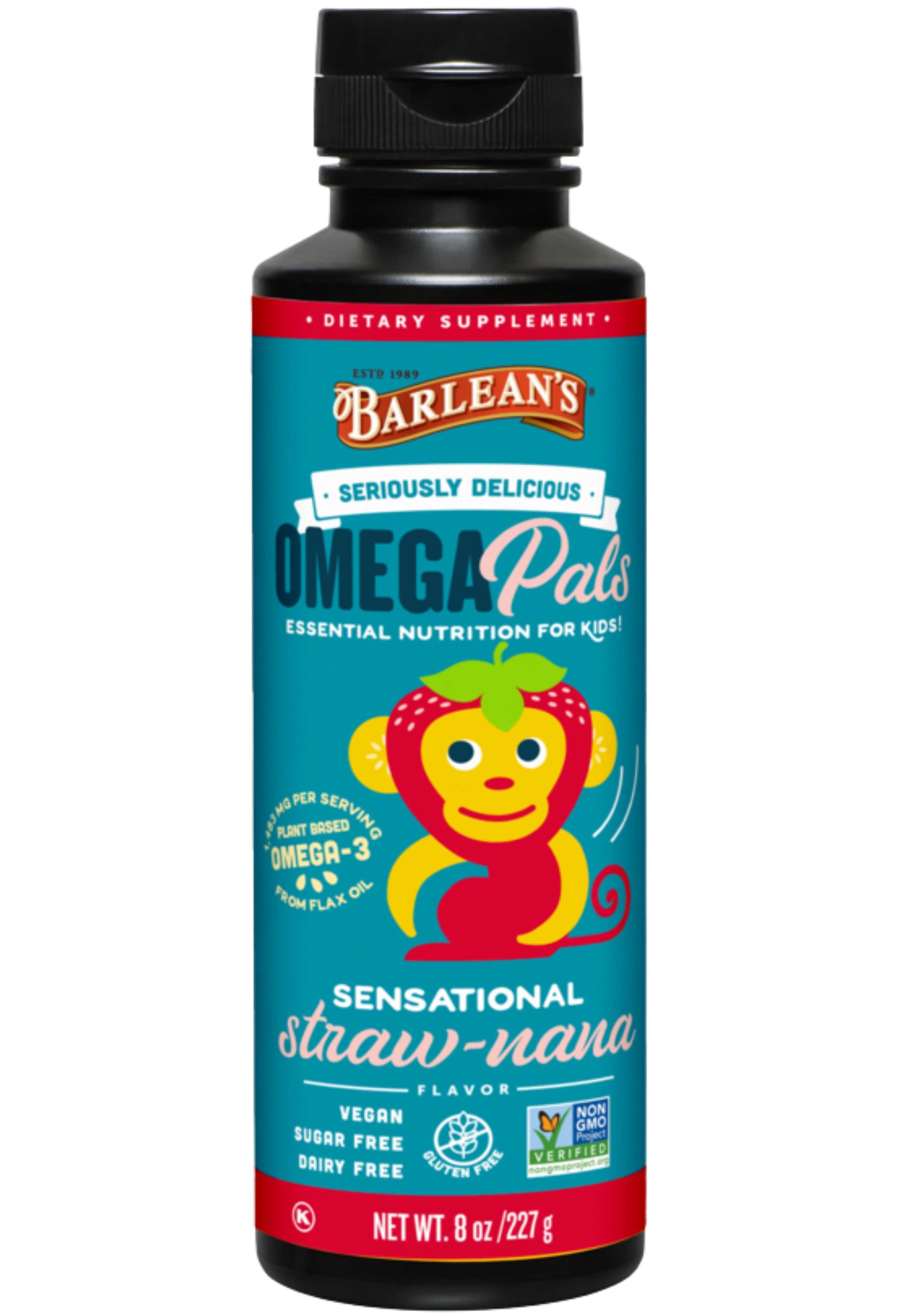 Barlean's Organic Oils Seriously Delicious Omega Pals Sensational Straw-nana Flax Oil