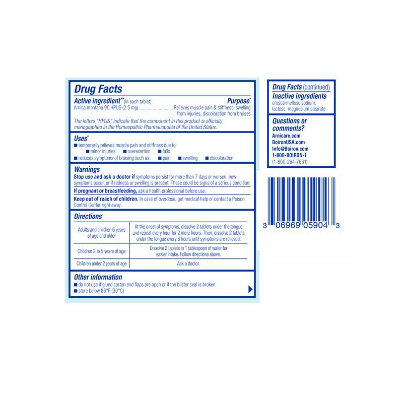 Boiron Homeopathics Arnicare Arnica Montana Tablets