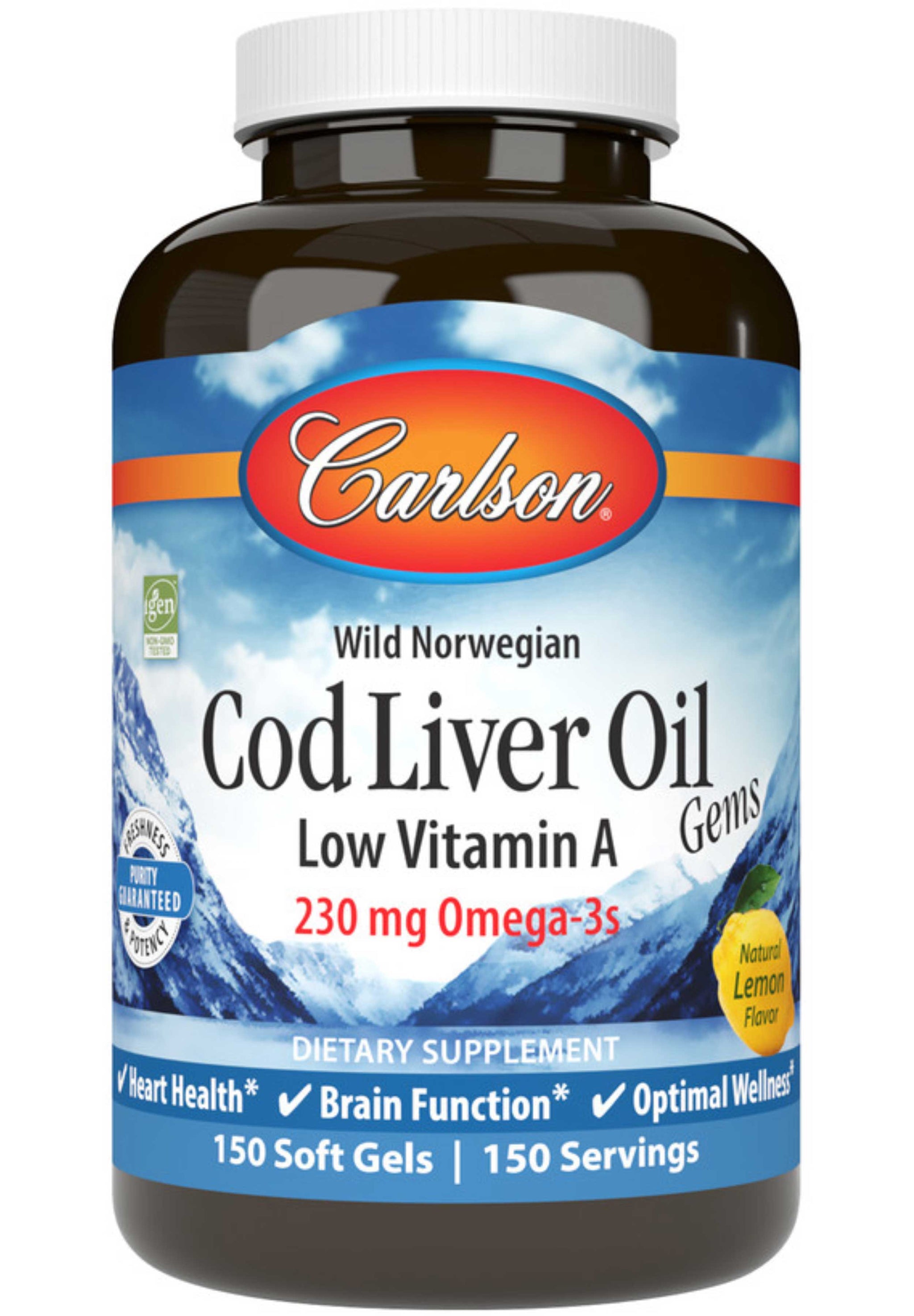 Carlson Labs Cod Liver Oil Gems Low Vitamin A