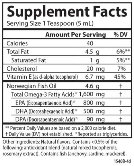 Carlson Labs The Very Finest Fish Oil 1,600 mg, Liquid