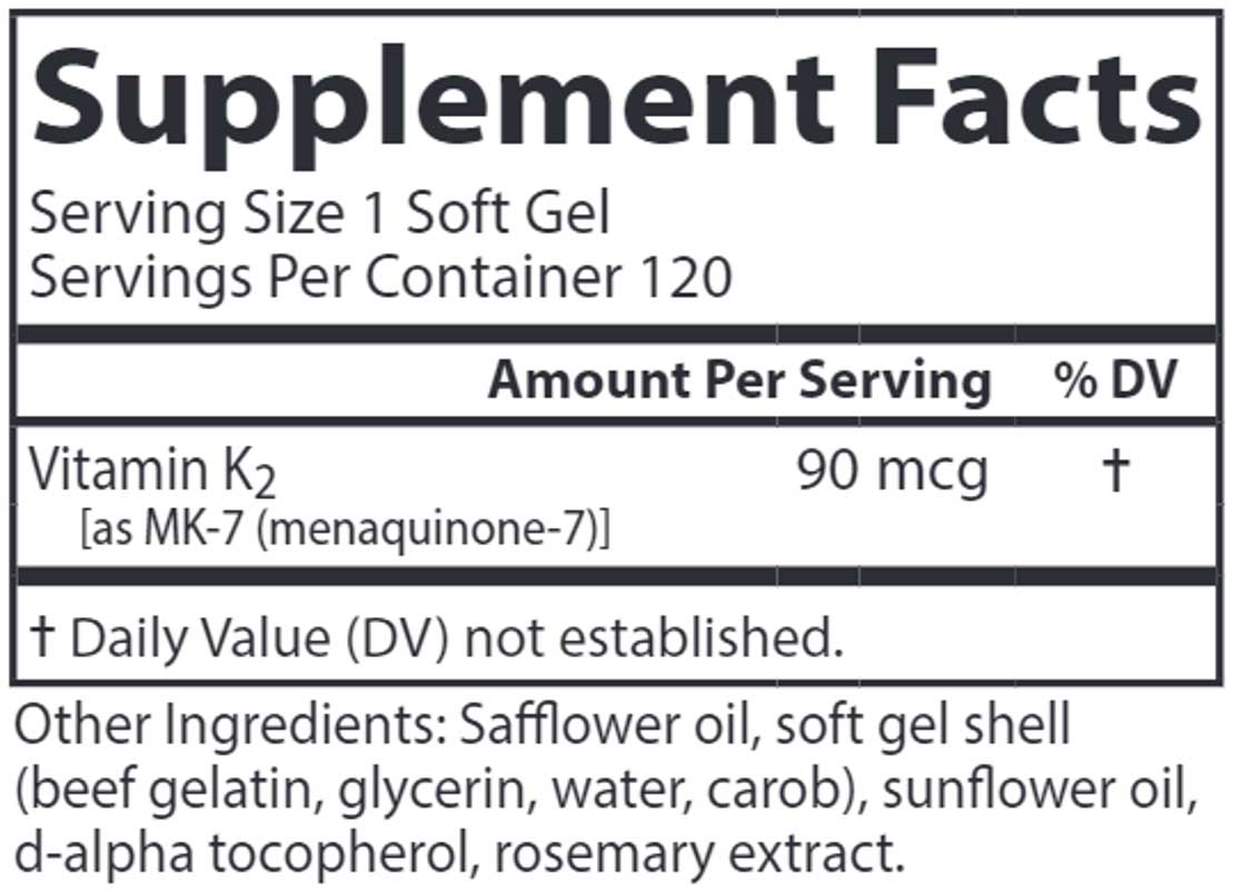 Carlson Labs Vitamin K2 MK-7 90 mcg