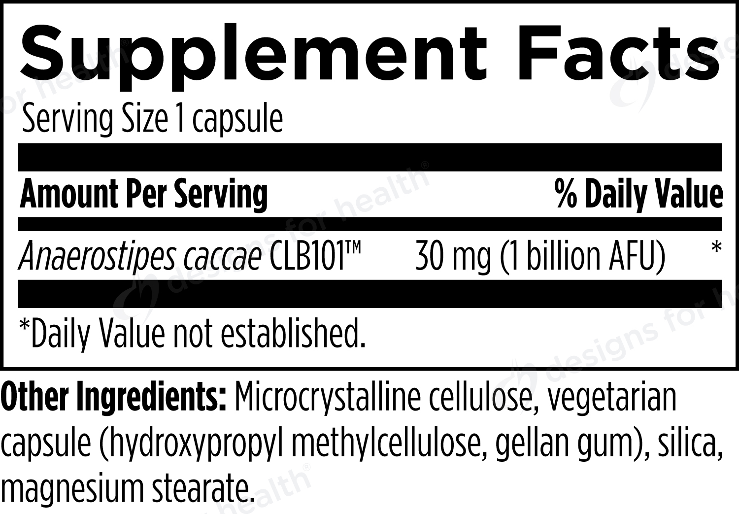 Designs for Health Anaerostipes Probiotic
