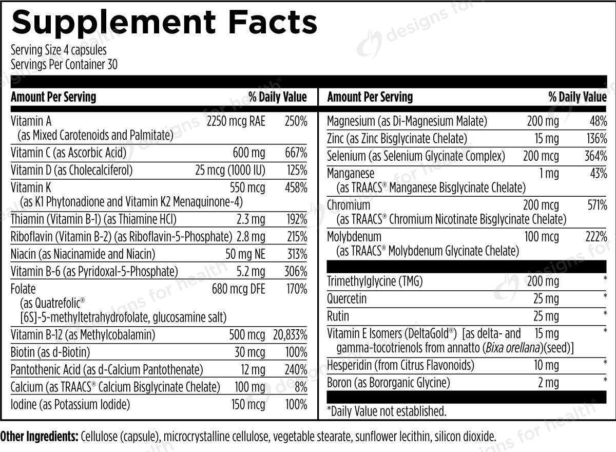 Designs for Health DFH Complete Multi (Free of Copper and Iron)
