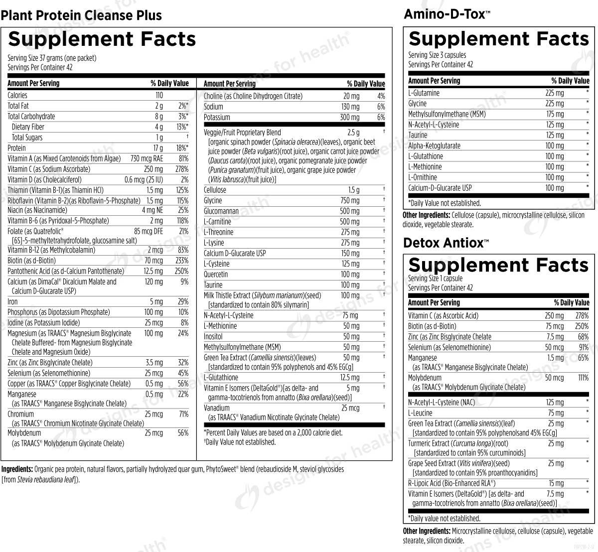 Designs for Health Plant Protein Cleanse Plus 21 Day Detox Program (Formerly VegeCleanse Plus Detox Program)