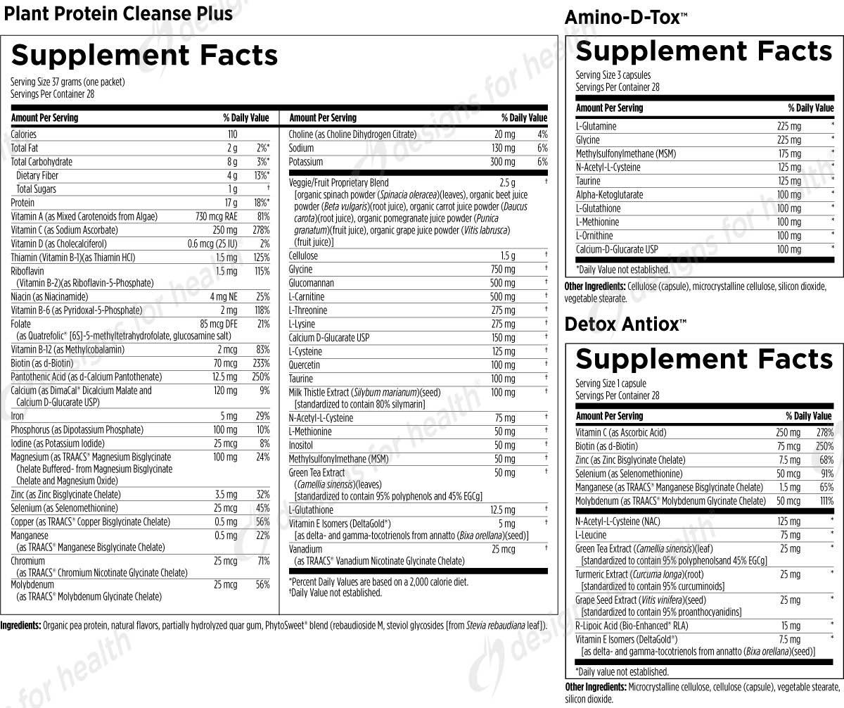 Designs for Health Plant Protein Cleanse Plus 14 Day Detox Program (Formerly VegeCleanse Plus Detox Program)