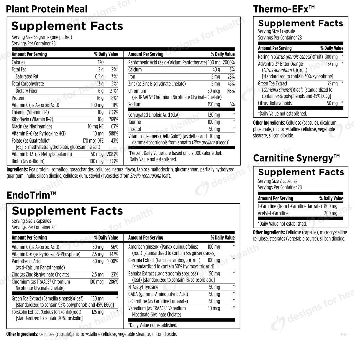 Designs for Health Plant Protein Meal Plus (Formerly VegeMeal Plus)