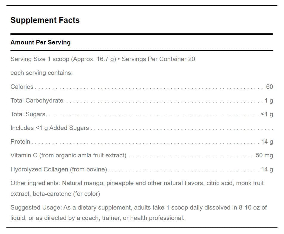 Douglas Laboratories Klean Collagen+C - Natural Tropical Fruit Flavor