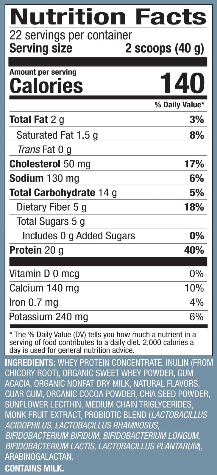 Dr. Mercola Pure Power Whey Protein + Probiotics - Chocolate