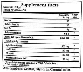 Ecological Formulas/Cardiovascular Research Flax Seed Oil 1000 mg