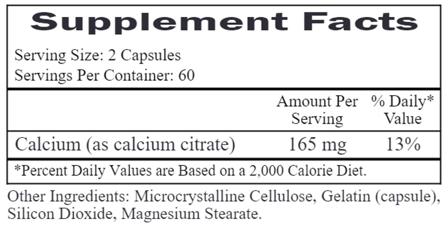 Ecological Formulas/Cardiovascular Research Calcium Citrate 165 mg