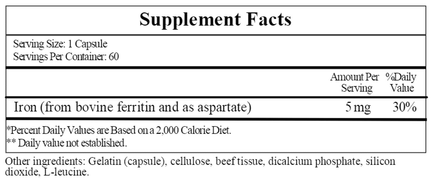 Ecological Formulas/Cardiovascular Research Ferritin 5 mg