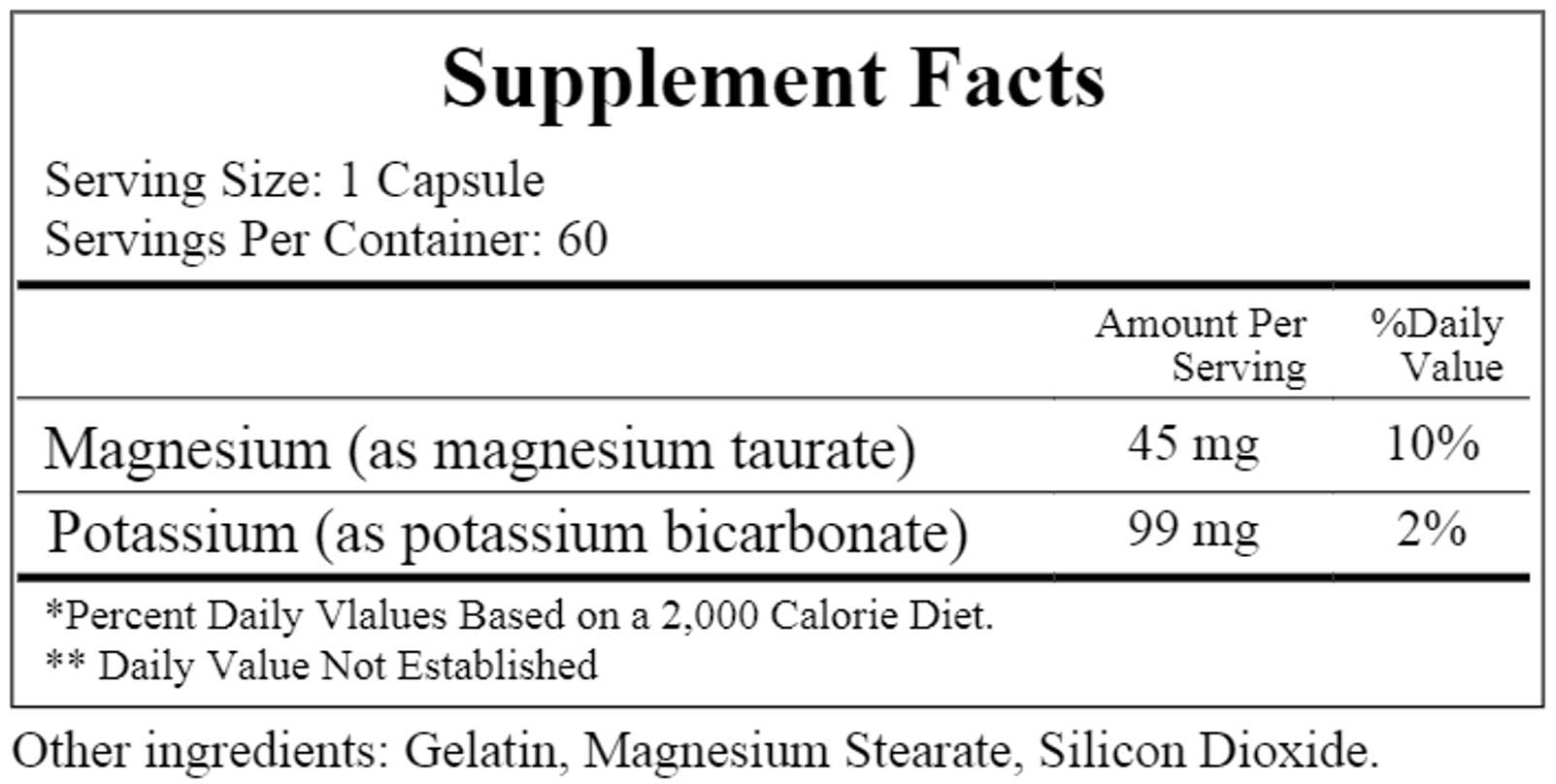 Ecological Formulas/Cardiovascular Research Potassium-Magnesium Taurate
