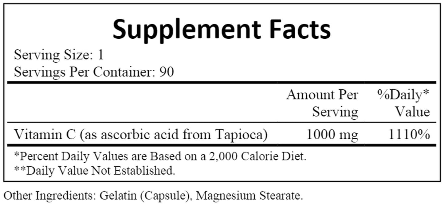 Ecological Formulas/Cardiovascular Research Vitamin C-1000 from Tapioca