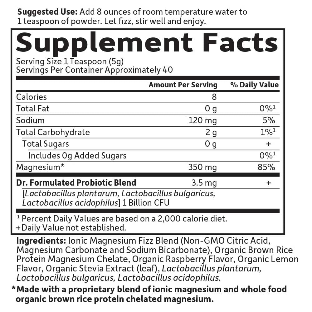 Garden of Life Dr. Formulated Whole Food Magnesium Raspberry-Lemon Powder