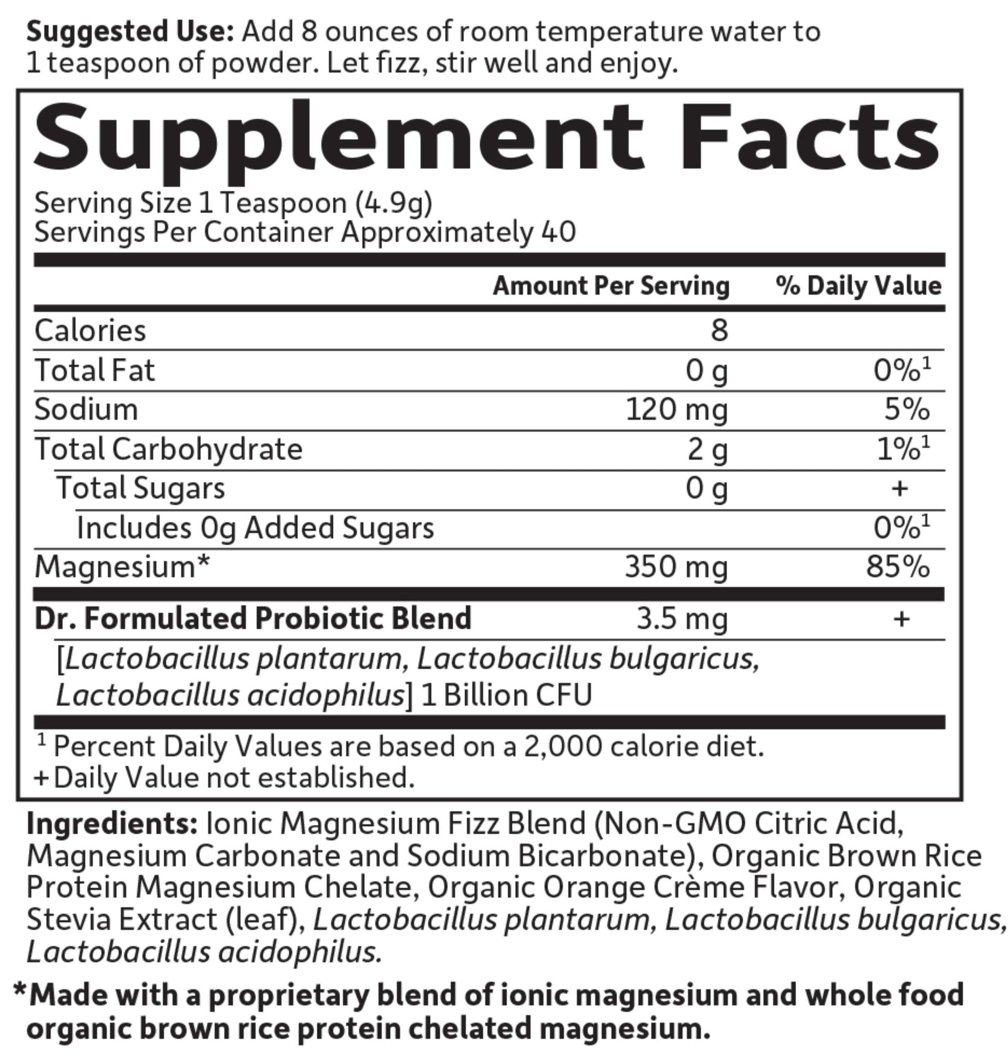 Garden of Life Dr. Formulated Whole Food Magnesium Orange Powder