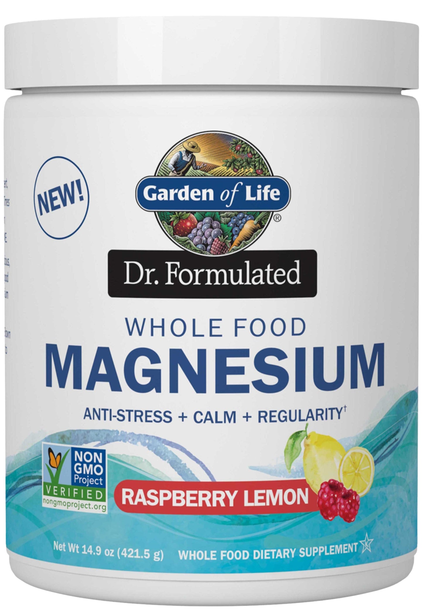 Garden of Life Dr. Formulated Whole Food Magnesium Raspberry-Lemon Powder