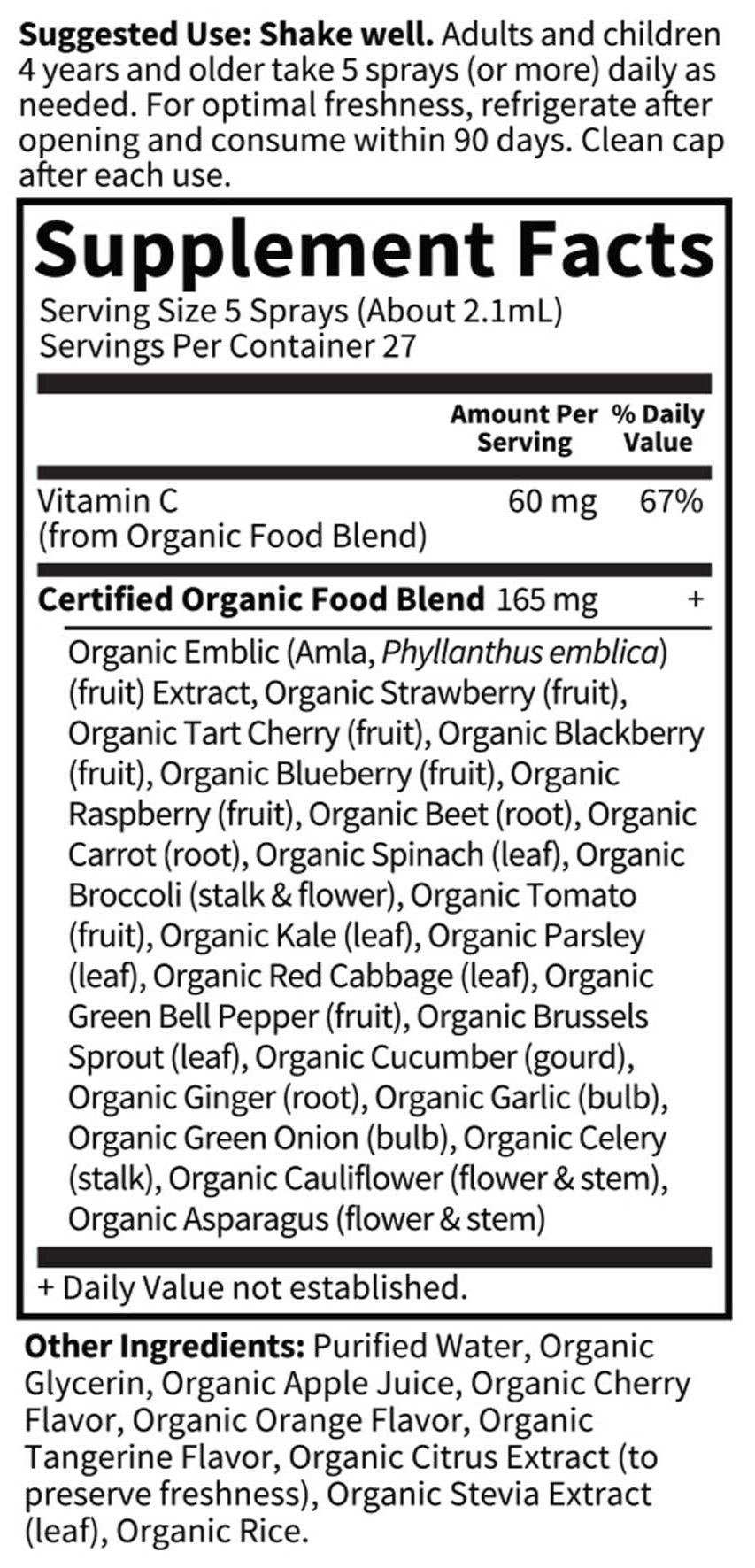 Garden of Life Organics Vitamin C Organic Spray