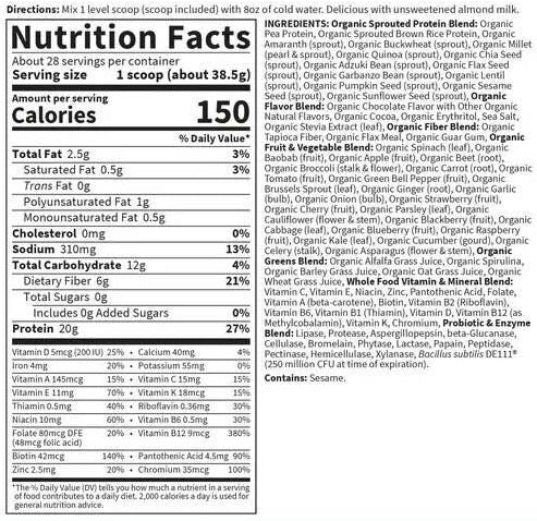 Garden of Life Raw Organic Meal Chocolate Cacao Powder