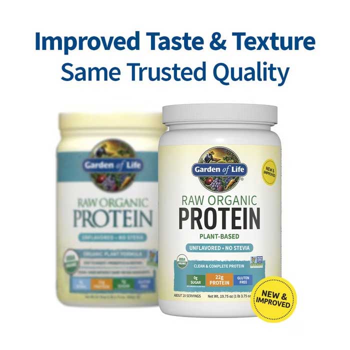 Garden of Life Raw Organic Protein Unflavored, No Stevia