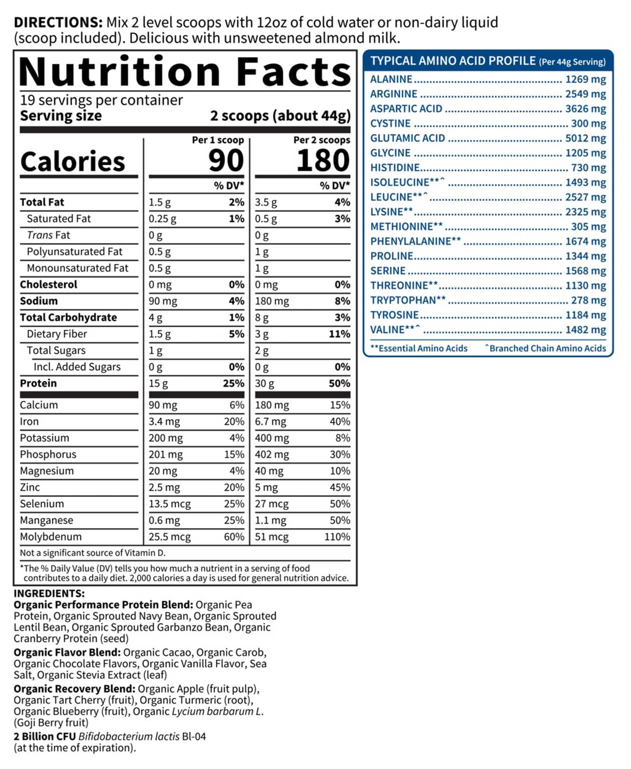 Garden of Life SPORT Organic Plant-Based Protein Chocolate