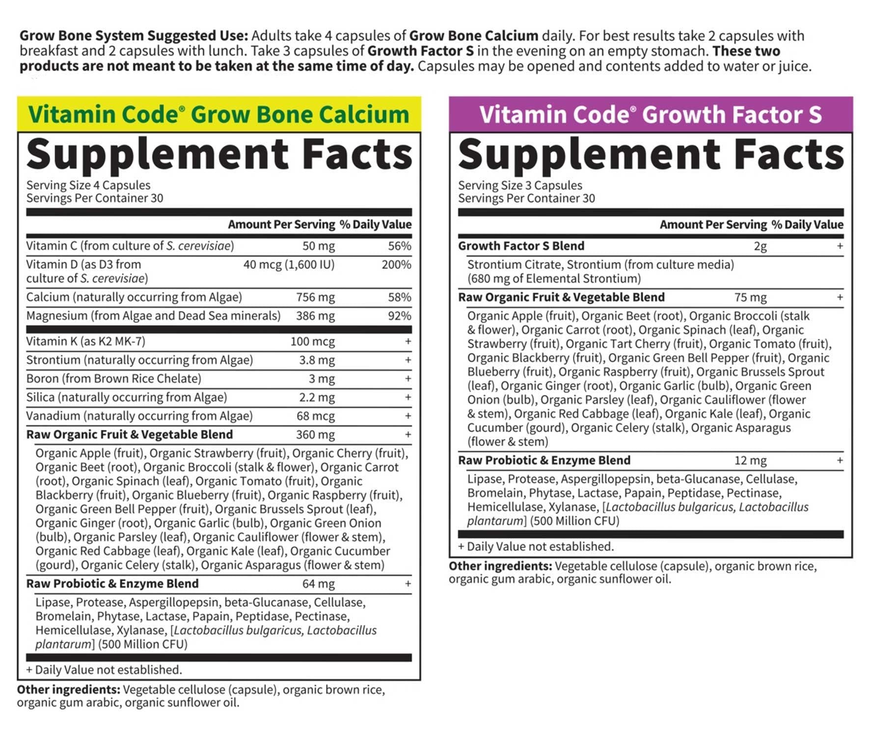 Garden of Life Vitamin Code Grow Bone System