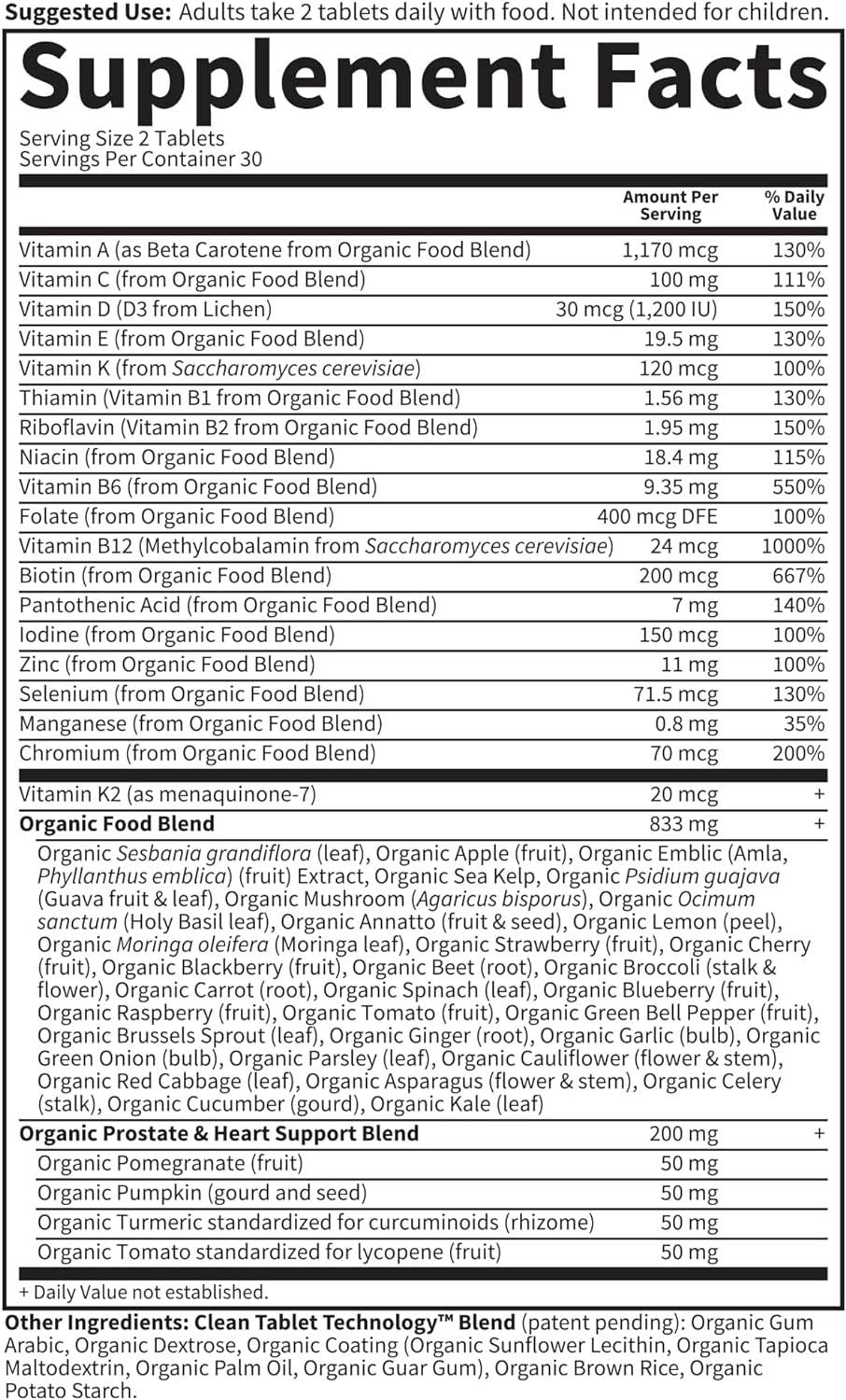 Garden of Life Organics Men's Multi 40+